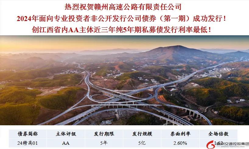 喜報(bào)！贛州交控集團(tuán)接連在資本市場(chǎng)發(fā)行債券成功！